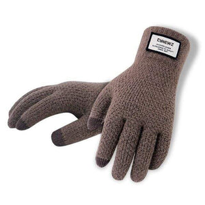 Planet Gates Coffee / One Size Winter Autumn Men Knitted Gloves Touch Screen High Quality Male Thicken Warm Wool Cashmere Solid Gloves Men Mitten Business