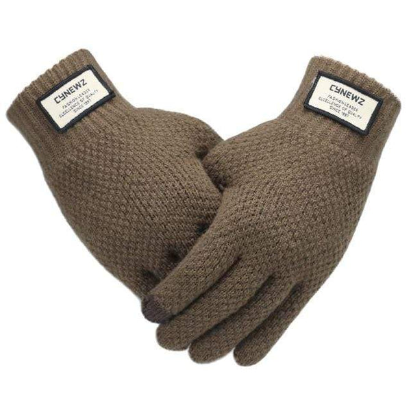 Planet Gates Coffee / One Size Winter Men Knitted Gloves Touch Screen High Quality Male Mitten Thicken Warm Wool Cashmere Solid Men Business Gloves Autumn