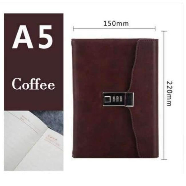 Planet Gates coffee Paperboat retro A5 notebook logo customize with lock free logo name custom writing pads lockable password diary student gift