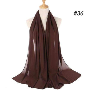 Planet Gates Coffee Plain bubble chiffon scarf hijab wrap printe solid color shawls headband muslim hijabs scarves/scarf 47 colors