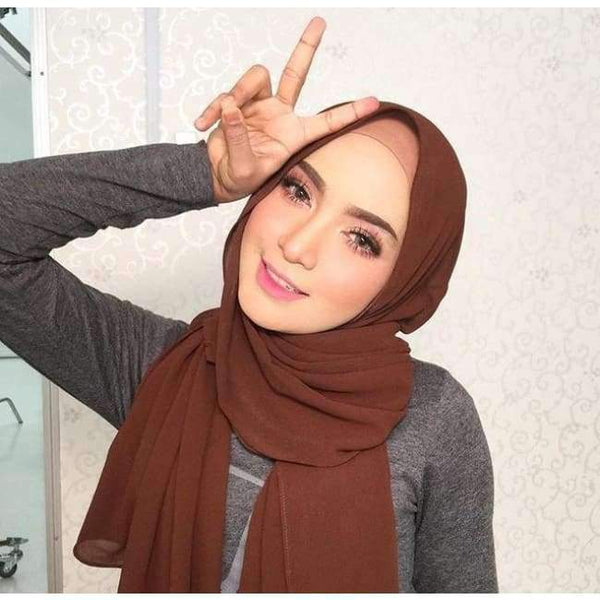 Planet Gates Coffee Popular Malaysia style women plain bubble chiffon scarf hijab wrap solid color shawls headband muslim hijabs scarves/scarf