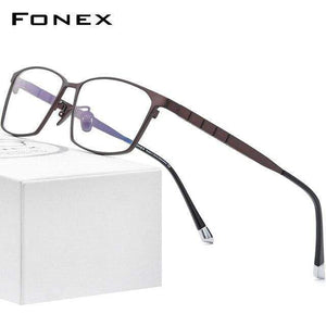 Planet Gates Coffee Pure Titanium Glasses Frame Men 2021 New Male Classic Optical Prescription Eyeglasses Frame Full Rim Square Eyewear F85642