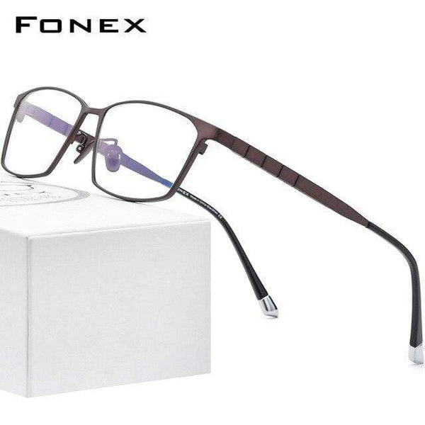 Planet Gates Coffee Pure Titanium Glasses Frame Men 2021 New Male Classic Optical Prescription Eyeglasses Frame Full Rim Square Eyewear F85642