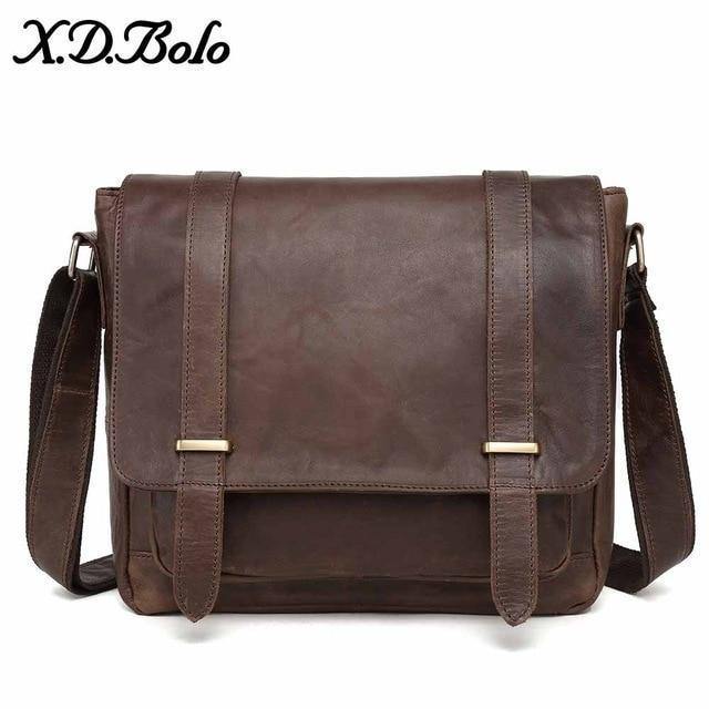 Planet Gates Messenger Bag Men Genuine Leather Men's Shoulder Bags Cowhide Casual Crossbody Bags Crazy Horse Men Bag for Male