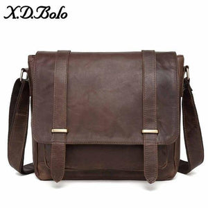 Planet Gates Coffee / Russian Federation / ZS-BOH1003-CO Messenger Bag Men Genuine Leather Men's Shoulder Bags Cowhide Casual Crossbody Bags Crazy Horse Men Bag for Male
