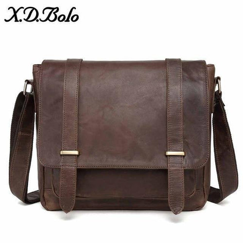 Planet Gates Coffee / Russian Federation / ZS-BOH1003-CO Messenger Bag Men Genuine Leather Men's Shoulder Bags Cowhide Casual Crossbody Bags Crazy Horse Men Bag for Male