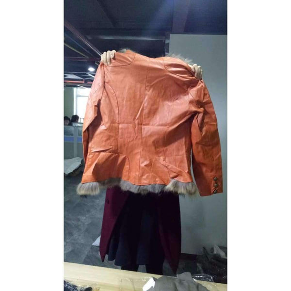 Planet Gates Coffee / S Winter Womens Leather Coat With Button Faux Fur jacket Fashion Short Slim Warm Faux leather jackets Women Orange Coffee