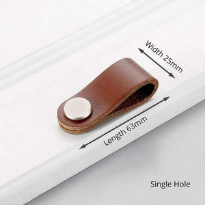 Leather Cabinet Knobs and Handles for Kitchen Cupboard Door Pulls Black Brown Furniture Handle Wardrobe Dresser Knobs