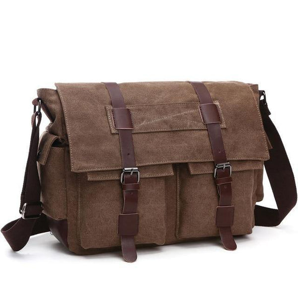 Planet Gates Coffee / Small Business Messenger Bags For Men Student A++ Canvas Crossbody Shoulder Pack Retro Solid Casual Office Travel Bag