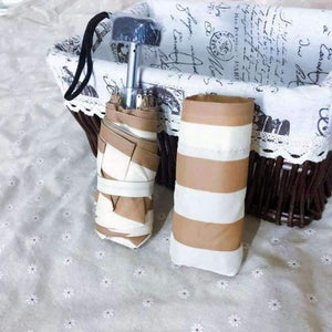 Planet Gates Coffee stripes Pocket Umbrella Hot Sale 190g Super Light And Small Foldable Umbrellas Rain Women Mini Sun Parasol Kids Travel Umbrella