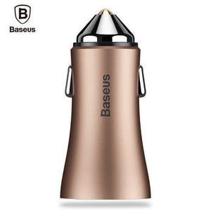 Planet Gates Coffee USB Car Charger for iPhone Samsung Xiaomi 2.4A Dual USB Fast Charge Adapter Mini Metal USB Car-Charger for Mobile Phone