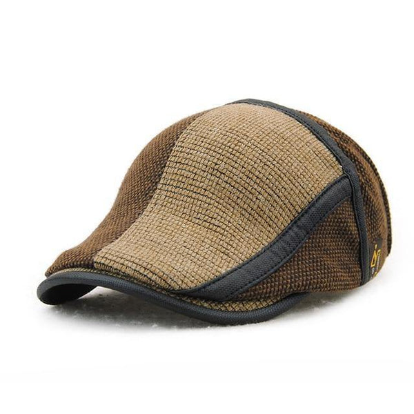 Planet Gates coffee Winter Elderly Men Hat Newsboy Cap Flat Beret Cap For Male Thick Wool Beret Peaked Hats