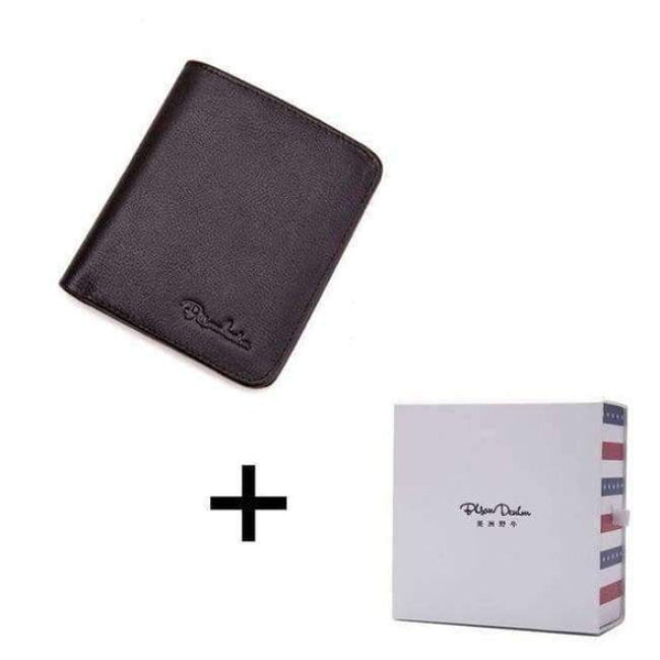 Planet Gates Coffee With box / China BISON DENIM Black Purse For Men Genuine Leather Men's Wallets Thin Male Wallet Card Holder Cowskin Soft Mini Purses N4429