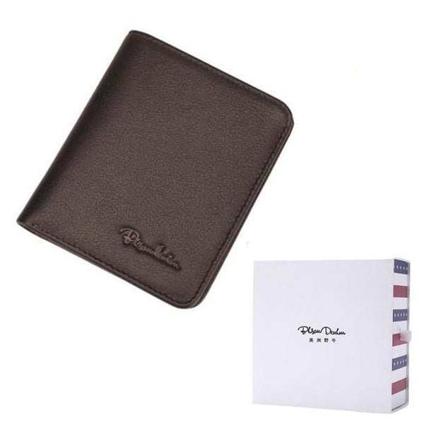 Planet Gates Coffee with box / China Men Wallets Black Genuine Leather Purse For Men Business Card Holder Men's Wallet Mini N4429