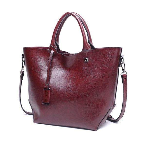 Planet Gates coffee Women Bucket Bag Oil Wax Women Leather Handbags Big Tote Famous Brands High Capacity Female Shoulder Bag Crossbody Bag