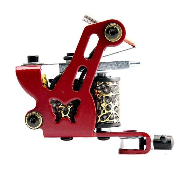 Planet Gates Coil Tattoo Machine 8 Wrap Coils Tatoo Gun Red Butterfly Tattoo Frame for Liner Shader Equipment Supply Tattoo Sets