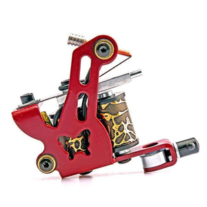 Planet Gates Coil Tattoo Machine 8 Wrap Coils Tatoo Gun Red Butterfly Tattoo Frame for Liner Shader Equipment Supply Tattoo Sets