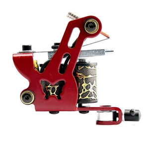 Planet Gates Coil Tattoo Machine 8 Wrap Coils Tatoo Gun Red Butterfly Tattoo Frame for Liner Shader Equipment Supply Tattoo Sets