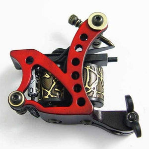 Planet Gates Coil Tattoo Machine 8 Wrap Coils Tatoo Gun red Steel Tattoo Frame for Liner Shader Equipment Supply free shipping