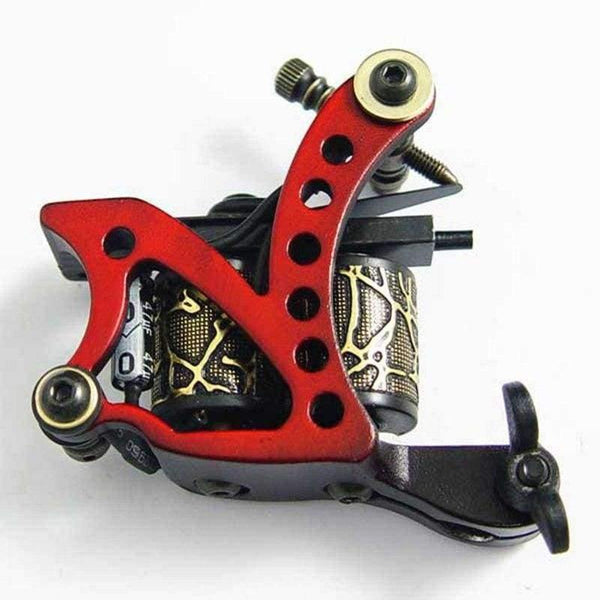 Planet Gates Coil Tattoo Machine 8 Wrap Coils Tatoo Gun red Steel Tattoo Frame for Liner Shader Equipment Supply free shipping