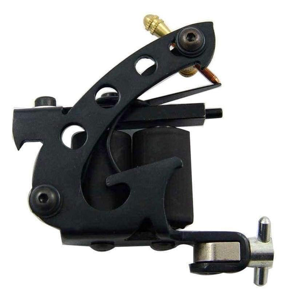 Planet Gates Coil Tattoo Machine New Arrival Tattoo Machines 10 Wrap Coils Tatoo Gun black Steel Tattoo Frame  For Shader Free shipping