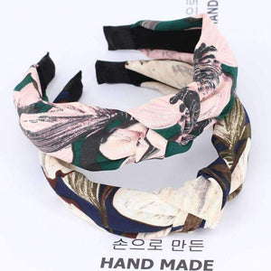 Planet Gates COKK Sweet Rose Flower Headband Hair Accessories For Women Wide Hairband Turban Hair Bow Headwear Elastic High Quality Summer