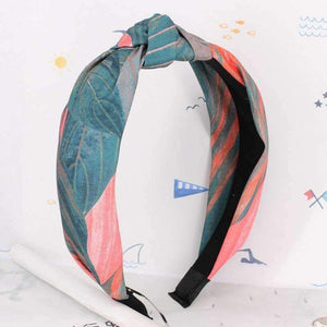 Planet Gates COKK Wide Flower Hair Band Headband Hair Accessories For Women Girls Leaf Print Headband Vintage Cross Hairband Lady Hair Scarf