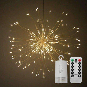 Planet Gates Cold White / 1 piece DIY LED Fairy String Light 150LEDS Battery Operated Starburst Holiday Light with Remote Control Decoration for Garden Room Party