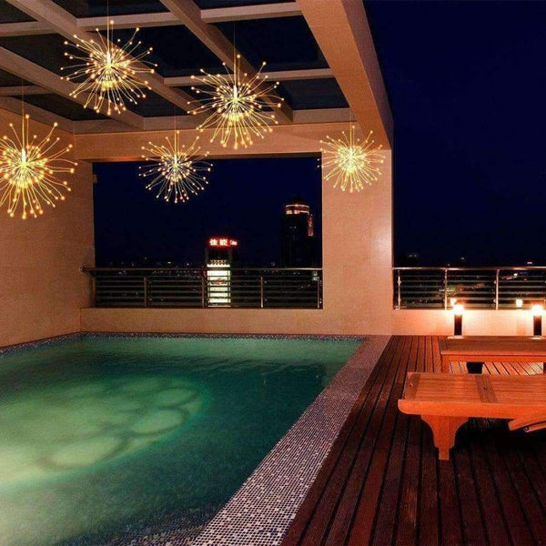 Planet Gates Cold White / 1 piece DIY LED Fairy String Light 150LEDS Battery Operated Starburst Holiday Light with Remote Control Decoration for Garden Room Party