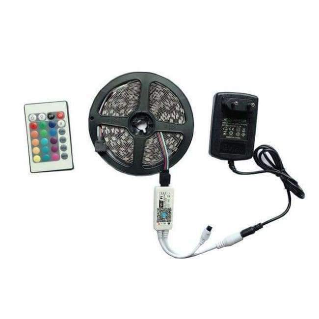 Planet Gates 10M 5M 3528 RGB LED strip light non waterproof led light 10M flexible rgb diode led tape set+Remote Control+Power Adapter