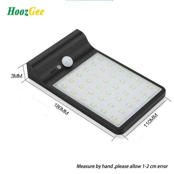 Planet Gates Cold White / Black HoozGee 450LM 36 LED Solar Power Street Light PIR Motion Sensor Lamps Garden Security Lamp Outdoor Waterproof Wall Lights