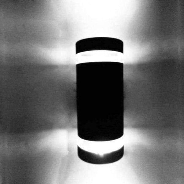 Planet Gates Cold White / Dark Grey 8W Semi-Cylinder Up/Down Indoor/Outdoor Exterior Garden Wall Light Sconce Lamp Fixture Kit  Waterproof