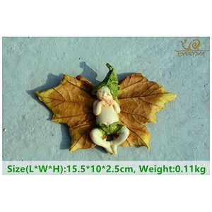 Planet Gates Collection Angel Figurine Miniature Fairy Garden Ornament Leaf baby Christmas tree Decoration For Home Christmas gift