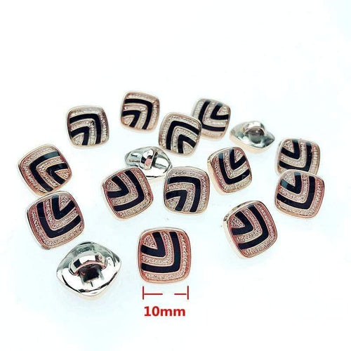 Planet Gates color 01 / 50pcs 50/150pcs 10mm Square Dripping Oil Shank Plating Buttons  DIY Apparel Sewing Accessories Shirt Buttons