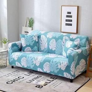 Planet Gates Color 1 / 3seater 190-230cm Leaves Printing Anti-dust Sofa Cover High Elastic Stretch Tight Wrap Furniture Protector Towel 1/2/3/4-Seater Home Textile