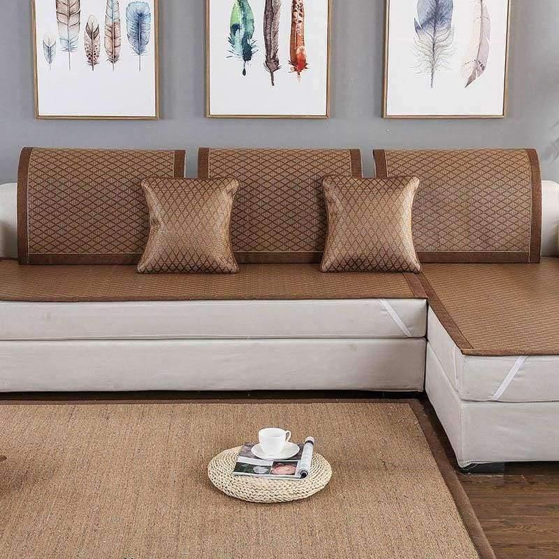 Planet Gates Color 1 / 40x60cm Summer Cooling Geometric Pattern Mat Rattan Sofa Cover Breathable Non-slip Modern Home Textile Sofa Towel For 30 Sizes