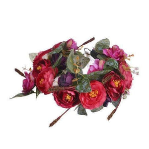 Planet Gates color 1 Haimeikang Camellia Flower Garland Wreath of Flowers  Gum Plaiting Women Girls Flower Crown Headbands Wedding Hair Accessories