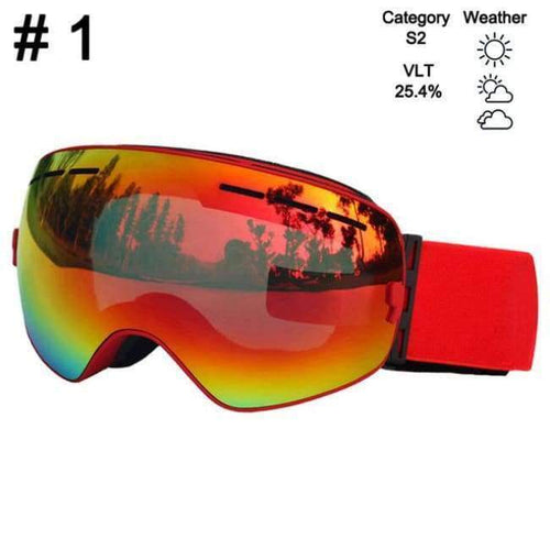Planet Gates Color 1 Ski Glasses Double Lens UV400 Anti-fog Ski Goggles Snow Skiing Snowboard Motocross Goggles Ski Masks or Eyewear