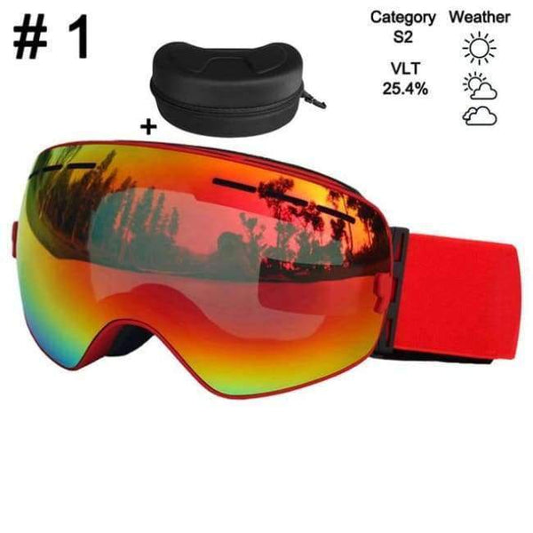 Planet Gates Color 1 With Box Ski Glasses Double Lens UV400 Anti-fog Ski Goggles Snow Skiing Snowboard Motocross Goggles Ski Masks or Eyewear