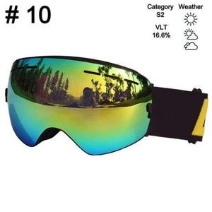 Planet Gates Color 10 Ski Glasses Double Lens UV400 Anti-fog Ski Goggles Snow Skiing Snowboard Motocross Goggles Ski Masks or Eyewear