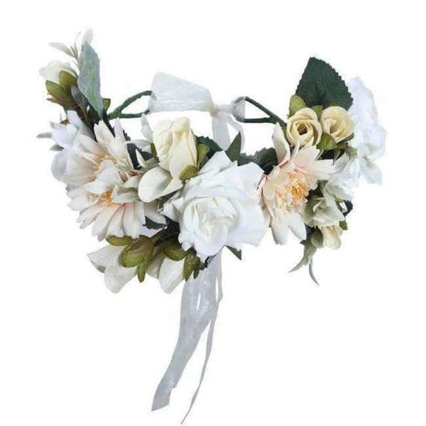 Planet Gates color 11 Haimeikang Camellia Flower Garland Wreath of Flowers  Gum Plaiting Women Girls Flower Crown Headbands Wedding Hair Accessories