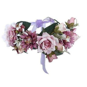 Planet Gates color 12 Haimeikang Camellia Flower Garland Wreath of Flowers  Gum Plaiting Women Girls Flower Crown Headbands Wedding Hair Accessories