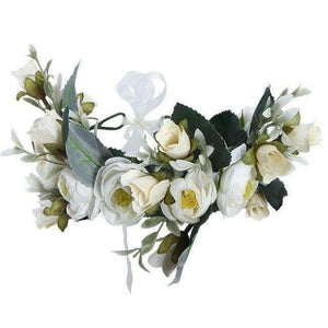 Planet Gates color 13 Haimeikang Camellia Flower Garland Wreath of Flowers  Gum Plaiting Women Girls Flower Crown Headbands Wedding Hair Accessories