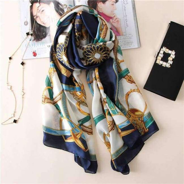 Planet Gates color 13 Luxury brand summer women scarf fashion quality soft silk scarves female shawls Foulard Beach cover-ups wraps silk bandana