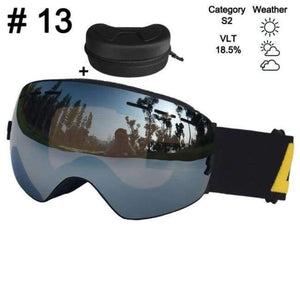 Planet Gates Color 13 With Box Ski Glasses Double Lens UV400 Anti-fog Ski Goggles Snow Skiing Snowboard Motocross Goggles Ski Masks or Eyewear