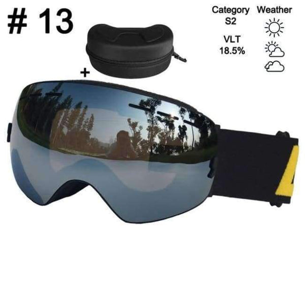 Planet Gates Color 13 With Box Ski Glasses Double Lens UV400 Anti-fog Ski Goggles Snow Skiing Snowboard Motocross Goggles Ski Masks or Eyewear