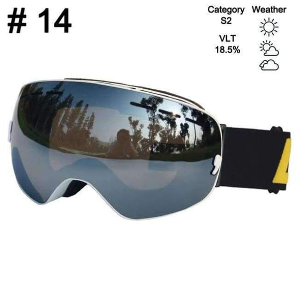 Planet Gates Color 14 Ski Glasses Double Lens UV400 Anti-fog Ski Goggles Snow Skiing Snowboard Motocross Goggles Ski Masks or Eyewear