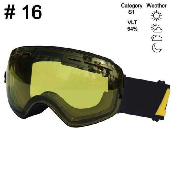 Planet Gates Color 16 Ski Glasses Double Lens UV400 Anti-fog Ski Goggles Snow Skiing Snowboard Motocross Goggles Ski Masks or Eyewear