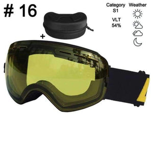 Planet Gates Color 16 With Box Ski Glasses Double Lens UV400 Anti-fog Ski Goggles Snow Skiing Snowboard Motocross Goggles Ski Masks or Eyewear