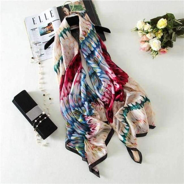 Planet Gates color 17 Luxury brand summer women scarf fashion quality soft silk scarves female shawls Foulard Beach cover-ups wraps silk bandana